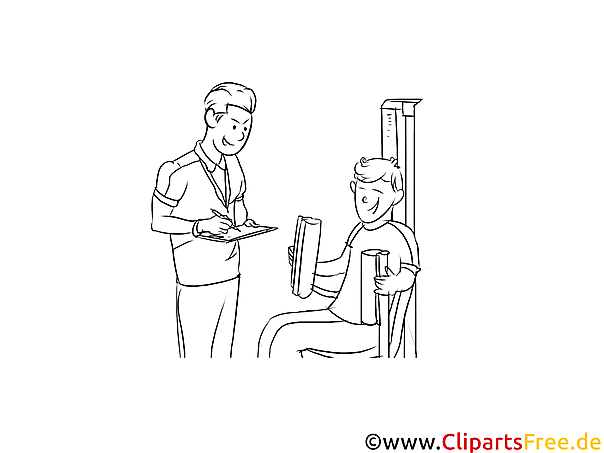 Sportassistent schwarz-weiße Cliparts, Bilder, Grafiken