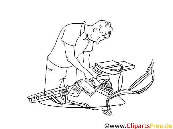 Systemelektroniker Clipart, Grafik, Bild schwarz-weiß