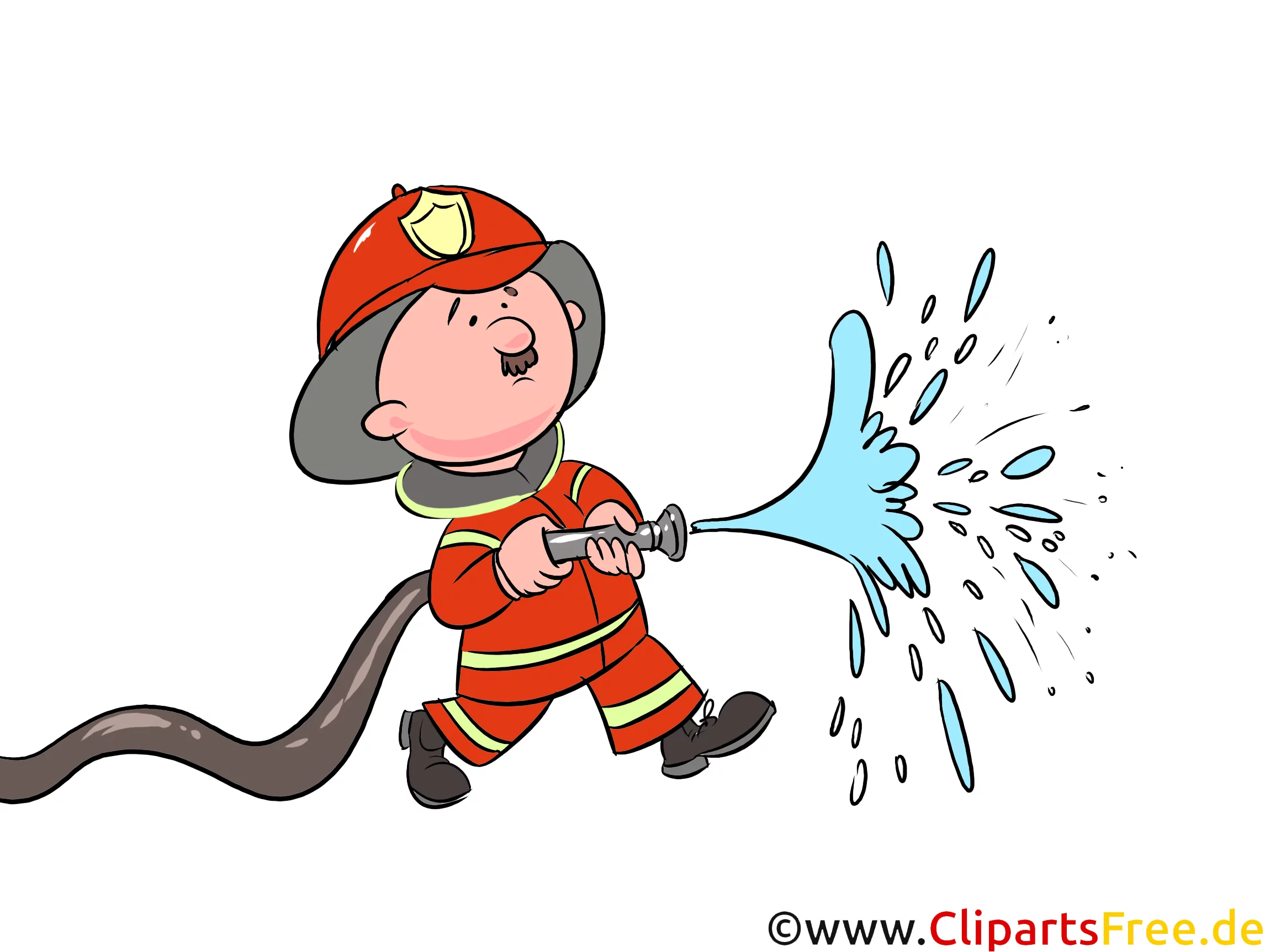Feuerwehrmann Sam-Sommer, Wasser, Schlauch Illustration, Comic, Bild, Cartoon