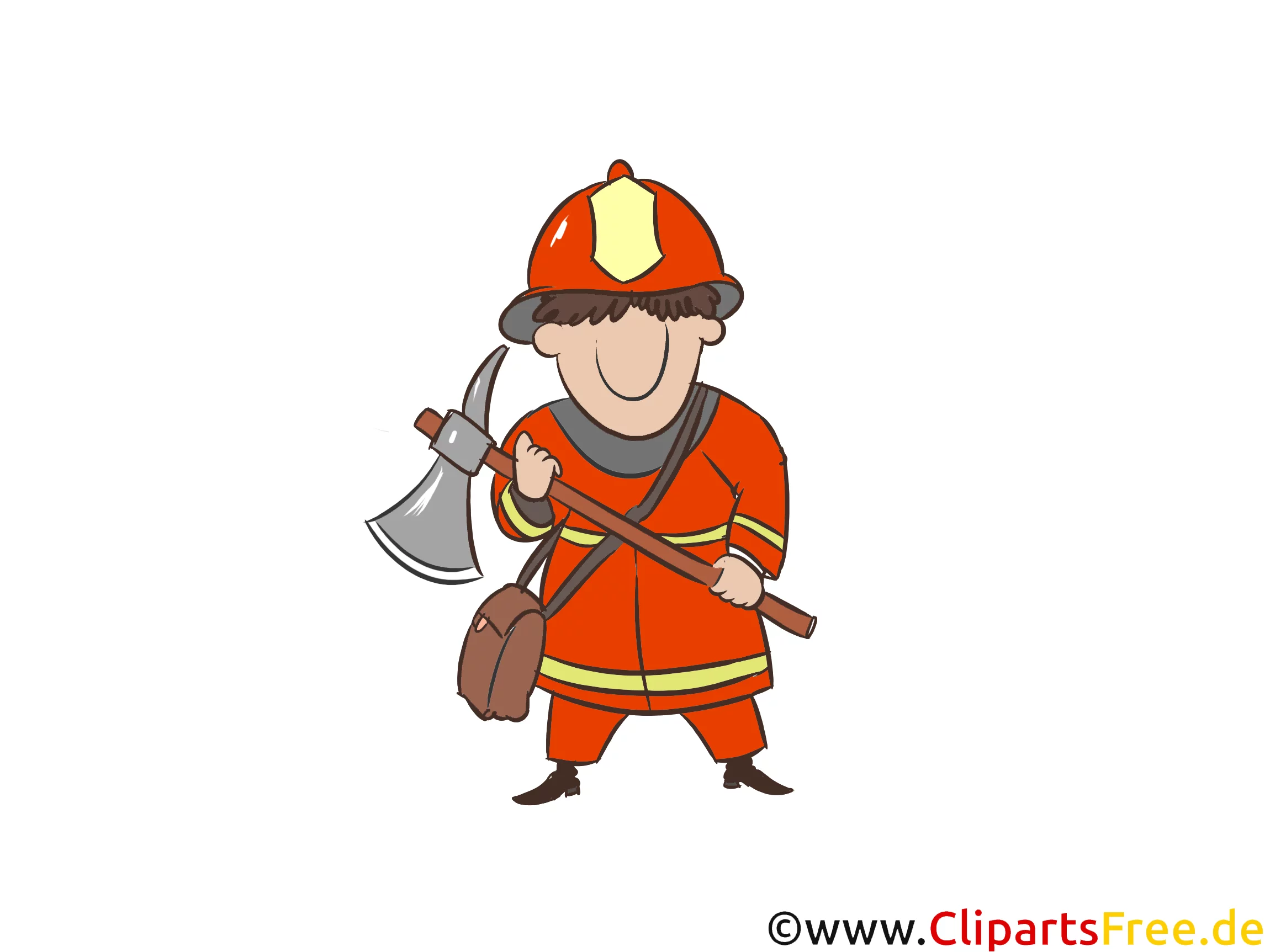Mann mit Axt, Feuerwehr Illustration, Comic, Bild, Cartoon
