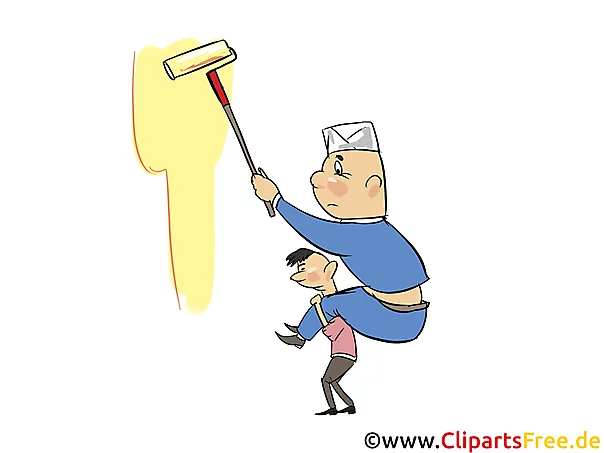 Maler bei der Arbeit Clipart, Comic, Bild, Illustration
