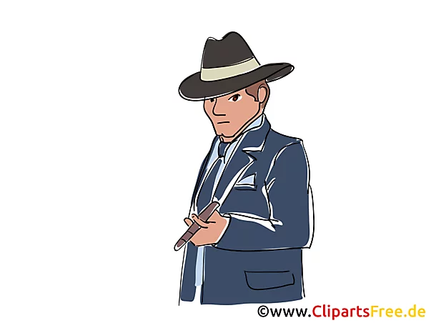 Polizeiinspektor aus Comic-Strip, Clipart, Bild, Buchillustration, Grafik, Cartoon