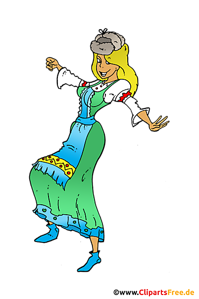 Frau in russischer Tracht Clipart, Illustration, Grafik