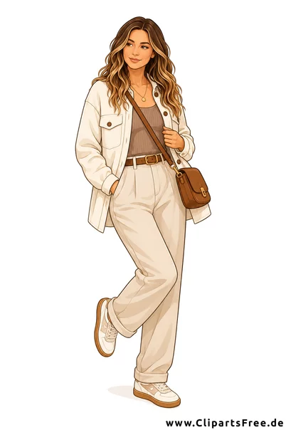 Herbst Outfit Frau im offenen Shacket über einem braunen Top