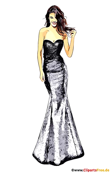 Schöne Frau im Abendkleid Illustration, Bild, PNG Clipart