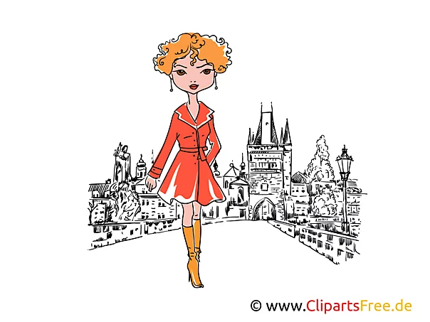 Schöne Mädels posierend Cliparts, Illustrationen, Bilder