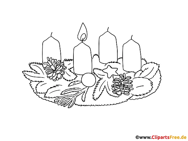 1. Advent Ausmalbild zum Drucken