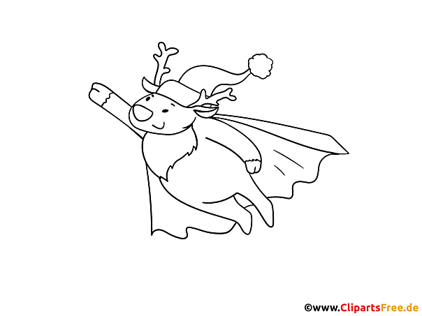 Bild zum Ausmalen Weihnachtshirsch