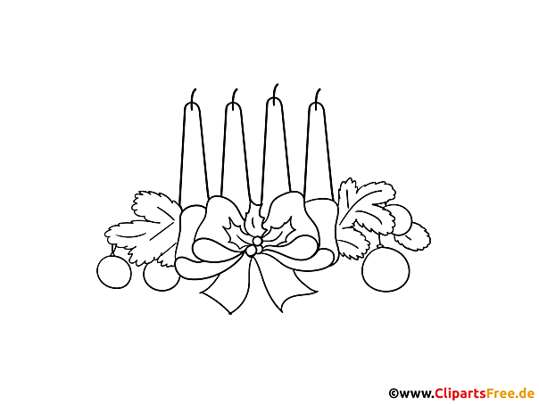 Bild zum Malen - Adventsbiilder kostenlos