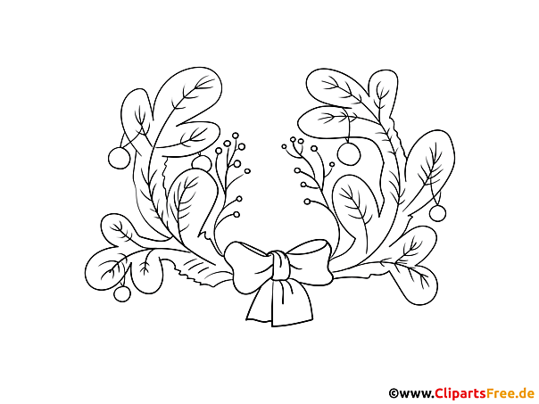 Clipart zu Weihnachten schwarz-weiss für Unterricht