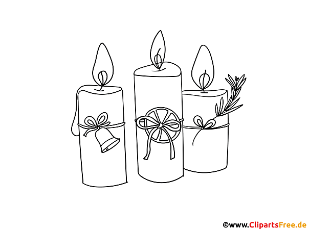 Drei Kerzen Ausmalbild für Lehrer und Schüler