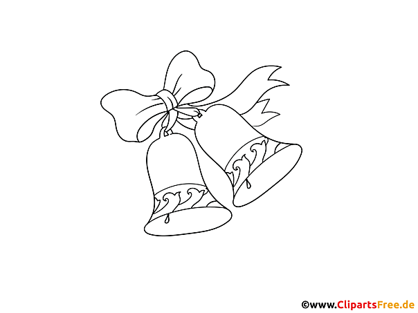 Glöckchen Clipart schwarz-weiss für Unterricht