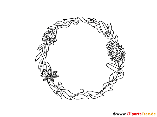 Kranz Clipart schwarz-weiss für Lehrer und Schüler