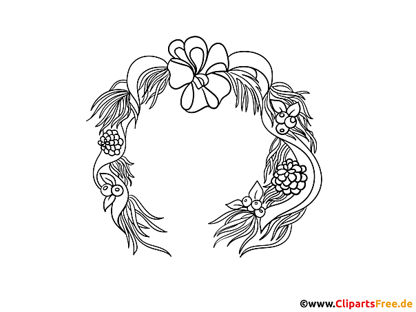 Weihnachtskranz Ausmalbild für Lehrer und Schüler