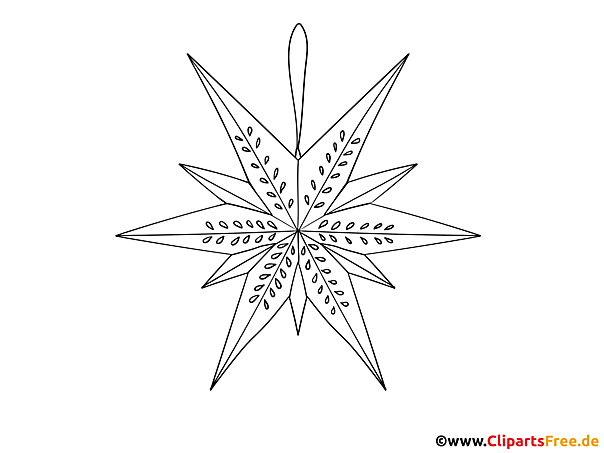 Weihnachtsstern Ausmalbild für Lehrer und Schüler