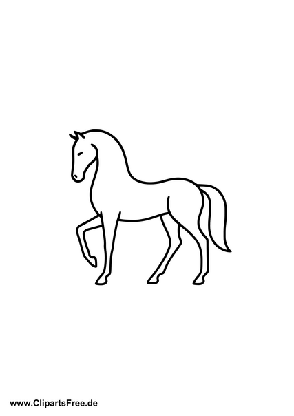 Ausmalbild Pferd Silhouette herunterladen als PDF