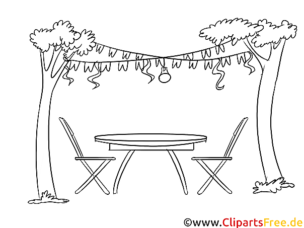 Gartenparty Malvorlage