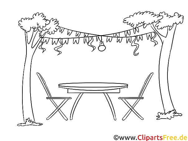 Gartenparty Malvorlage