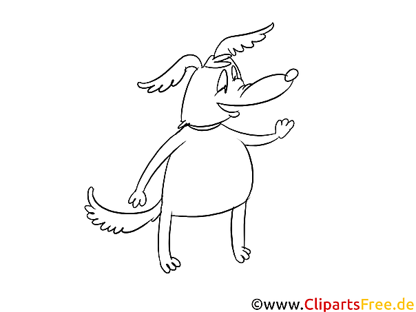 Hund Grafik zum Ausmalen und Drucken