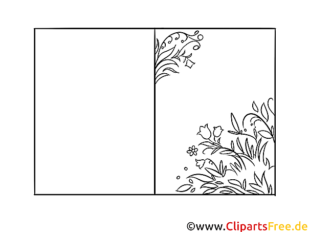 Malvorlage kostenlos Ostern - Doppelkarte zum Drucken