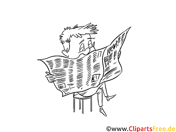 Nachrichten in der Zeitung lesen Malvorlage kostenlos