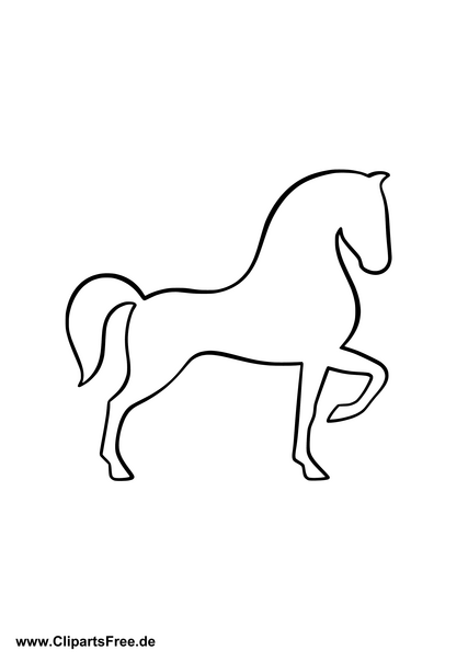 Pferd Silhouette Bild zum Ausmalen