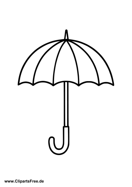 Regenschirm Malvorlage zum Drucken im PDF-Format