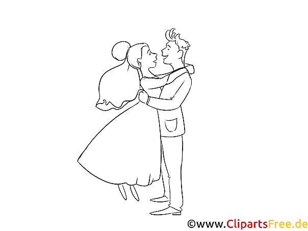Verliebte Brautpaar Ausmalbild