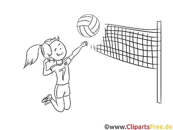 Volleyball spielen Malvorlage