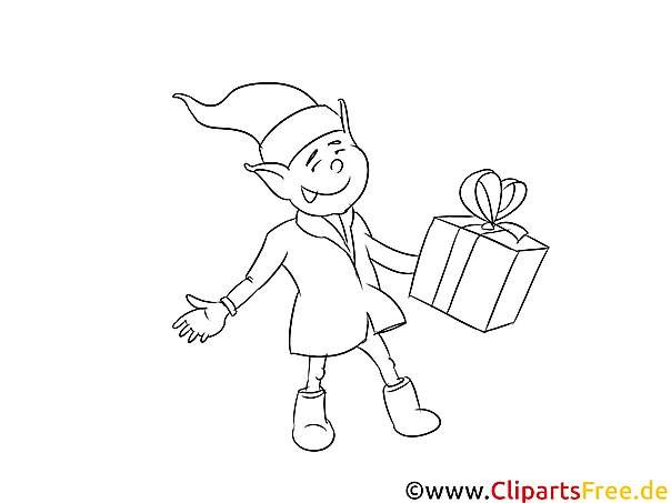 Weihnachtswichtel Malvorlage