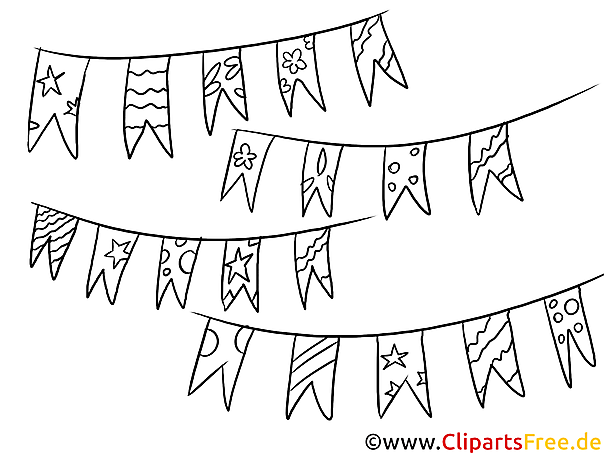 Wimpelkette Bild zum Ausmalen
