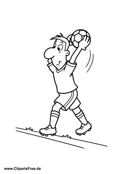 Einwurf im Fussball Ausmalbild zum Drucken