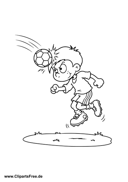Header in Soccer Colouring Sheet