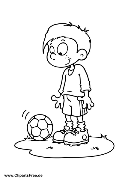Junge mit Fussball - Sport Ausmalbilder kostenlos