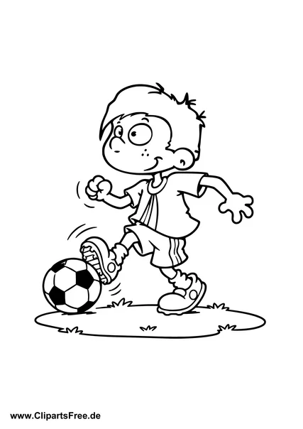Kind spielt Fussball PDF Malvorlage