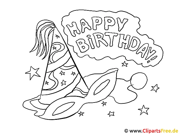 Mal Bilder zum Ausmalen - Happy Birthday