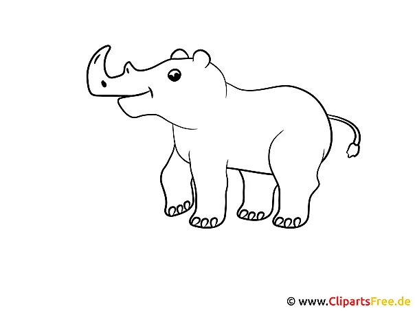 Malvorlage kostenlos Ausdrucken Nashorn