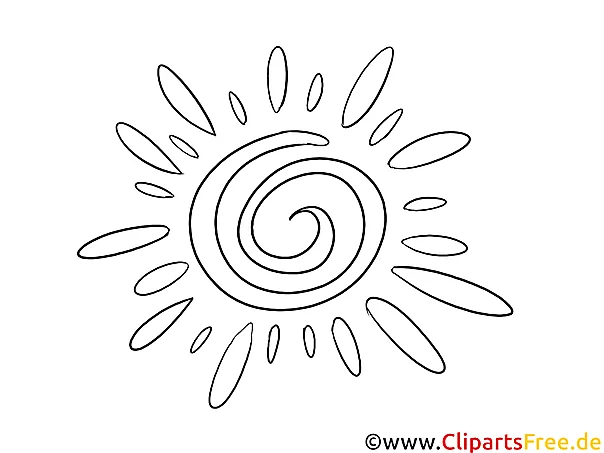 Bild zum Ausmalen mit Sonne