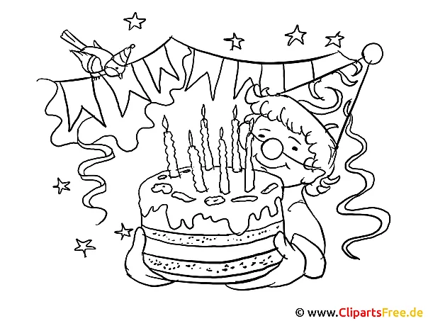 Zum Geburtstag viel Glück Bild zum Ausmalen