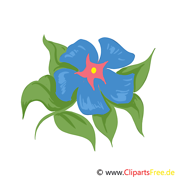 青い花の絵 クリップアート グラフィック 無料イラスト
