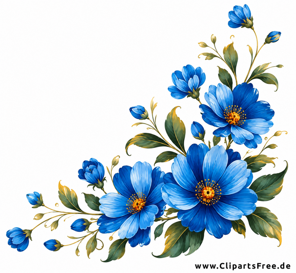 Bildrahmen, Dekoration mit blauen Dahlien-Blumen Blid