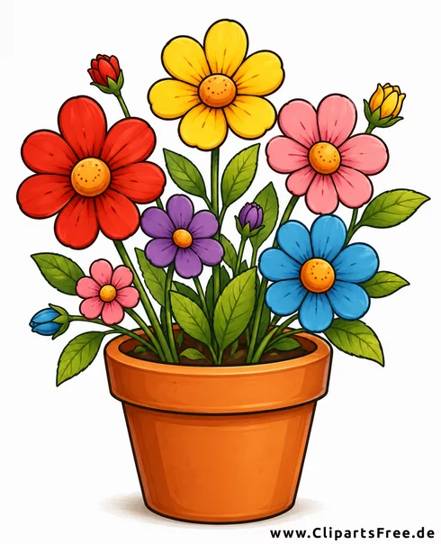Blumen-Illustration im einfachen Comic- oder ClipArt-Stil