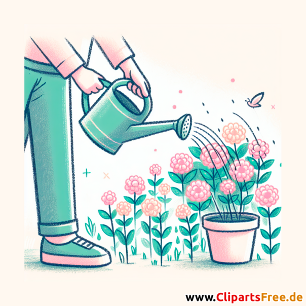 Blumen Gießen Clipart - Bilder zum Herunterladen