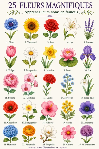 25 schöne Blumen mit Namen – Blumen auf Französisch lernen