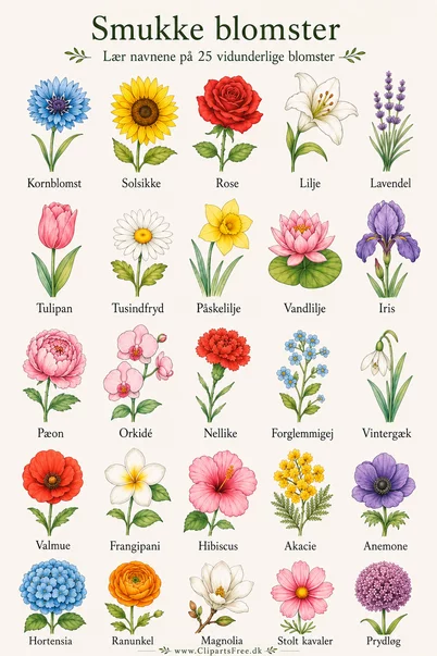 25 wunderschöne Blumen mit Namen – Blumen auf Dänisch lernen