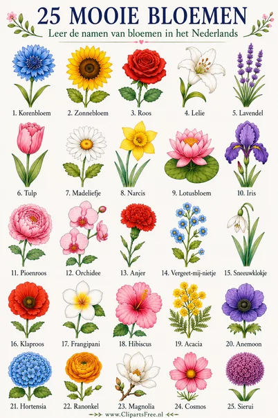 25 wunderschöne Blumen mit Namen – Blumen auf Niederländisch lernen