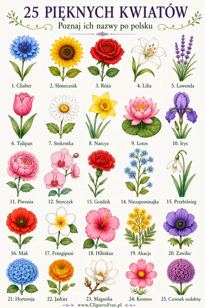 25 wunderschöne Blumen mit Namen – Blumen auf Polnisch lernen
