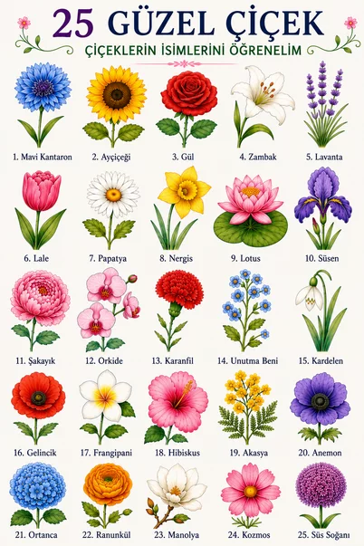25 wunderschöne Blumen mit Namen – Blumen auf Türkisch lernen