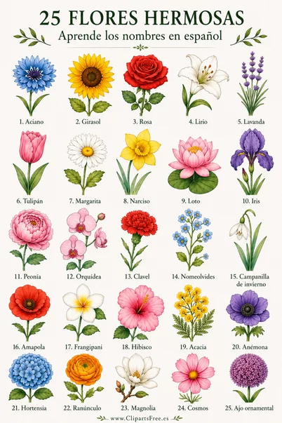 Blumen mit Namen – Blumen auf Spanisch lernen