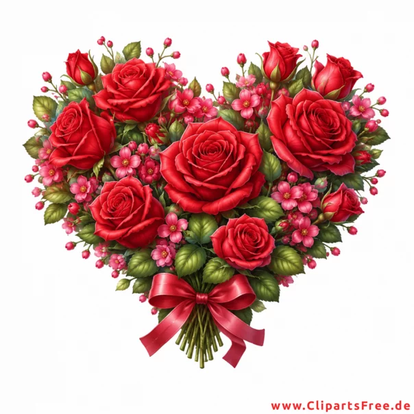 Blumenkranz aus Rosen in Form eines Herzen Illustration
